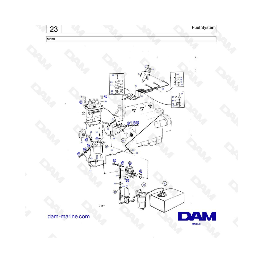 Volvo Penta MD3B - Fuel system