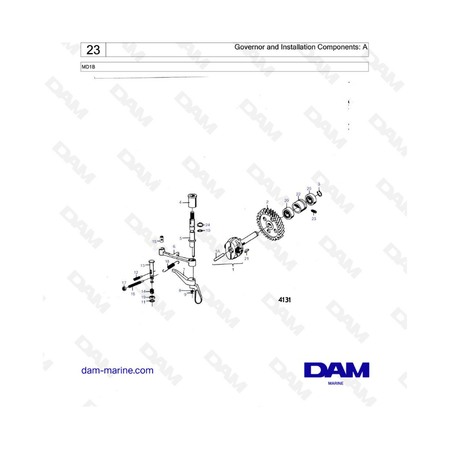 Volvo Penta MD1B - Governor & installation components