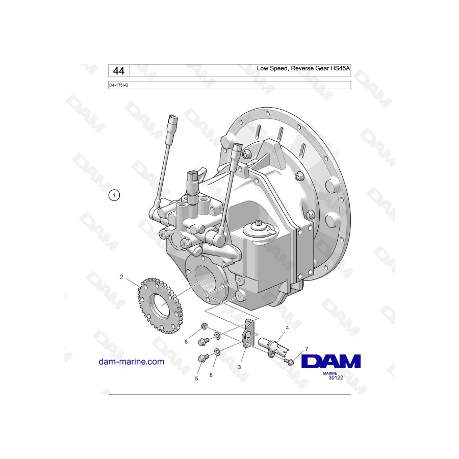 Volvo Penta D4-175I-G / D4-230I-G / D4-270I-G / D4-300I-G / D4-320I-G / D4-150A-G / D4-230A-G / D4-270A-G - Baja velocidad