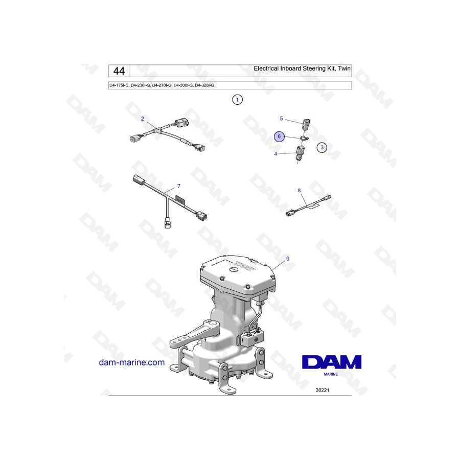 Volvo Penta D4-175I-G / D4-230I-G / D4-270I-G / D4-300I-G / D4-320I-G / D4-150A-G / D4-230A-G / D4-270A-G - Electrical Inboard