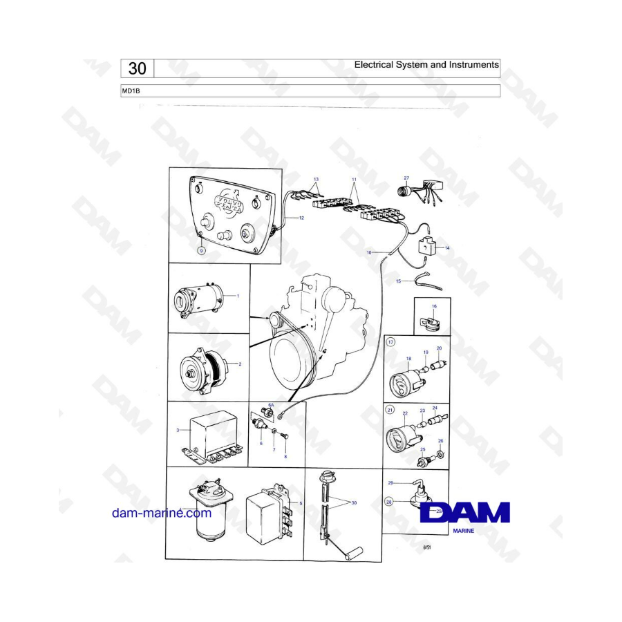 Volvo Penta MD1B - Sistema eléctrico e instrumentos