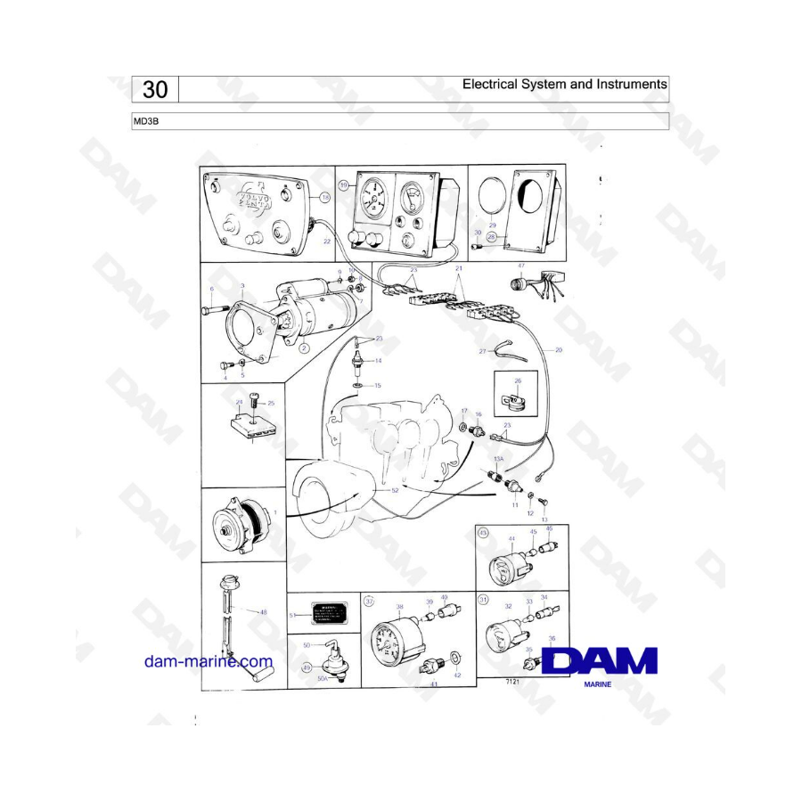 Volvo Penta MD3B - Electrical System & Instruments - DAM Marine