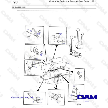 Volvo Penta MD1B / MD2B / MD3B - Control For Reduction Reverse Gear ...