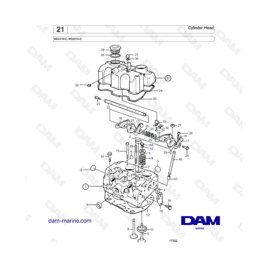 Volvo Penta MD2010-C / MD2010-D - Cylinder head