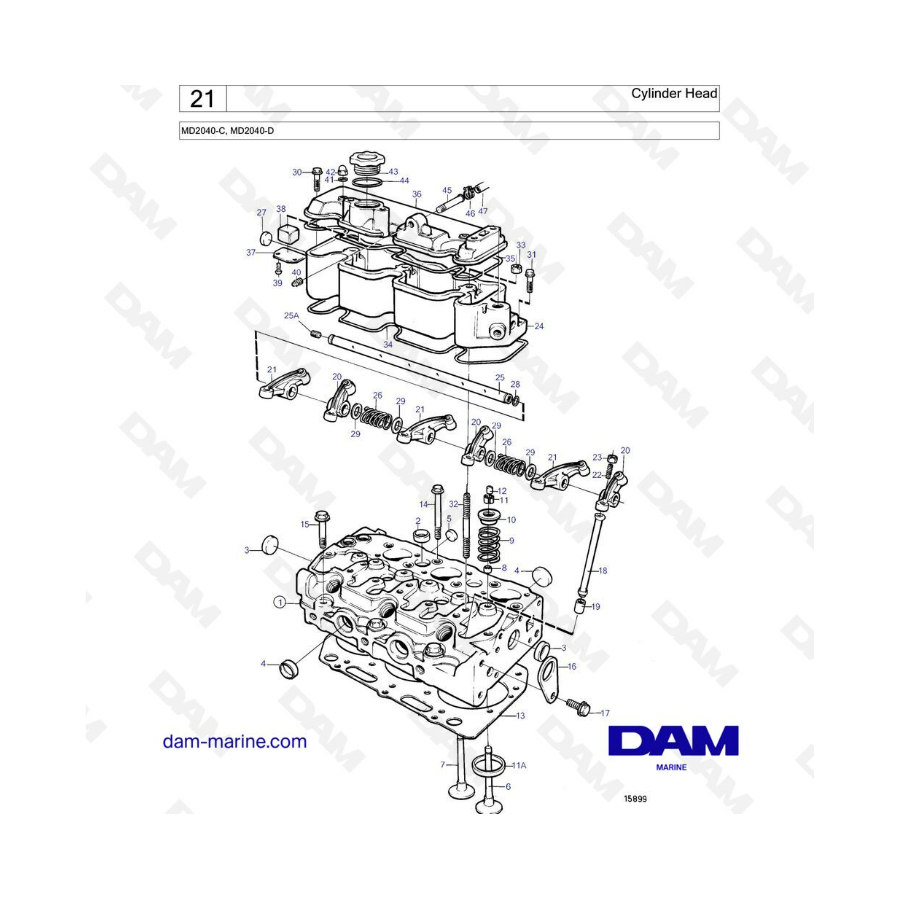 Volvo Penta MD2040-C / MD2040-D - Culata