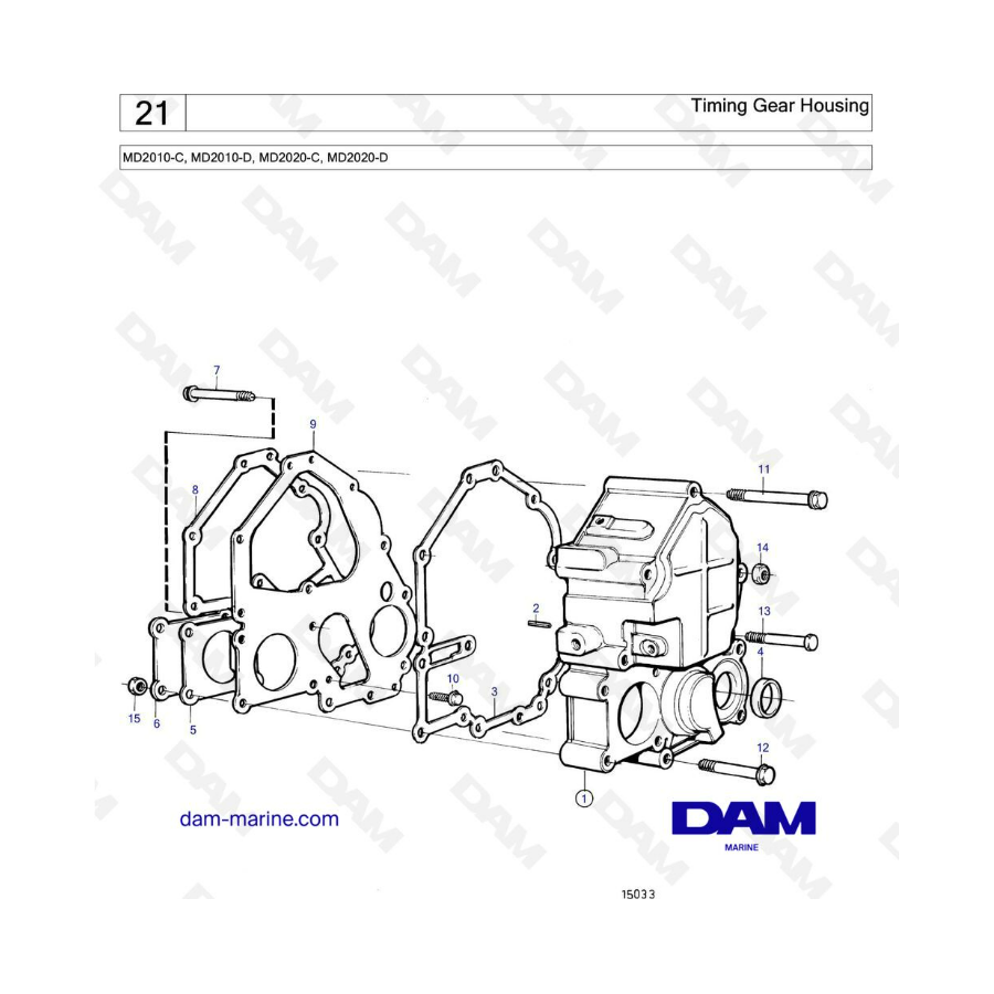 Volvo Penta MD2010-C / MD2010-D / MD2020-C / MD2020-D - Timing gear housing