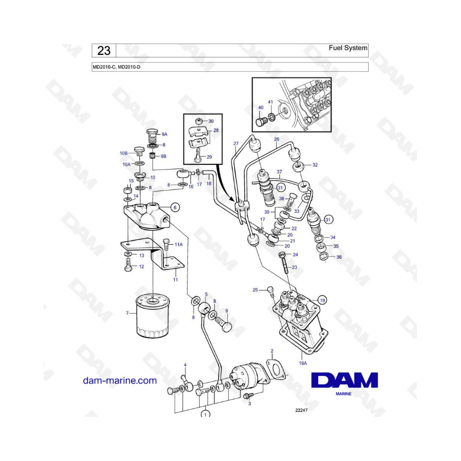 Volvo Penta MD2010-C / MD2010-D - Fuel system