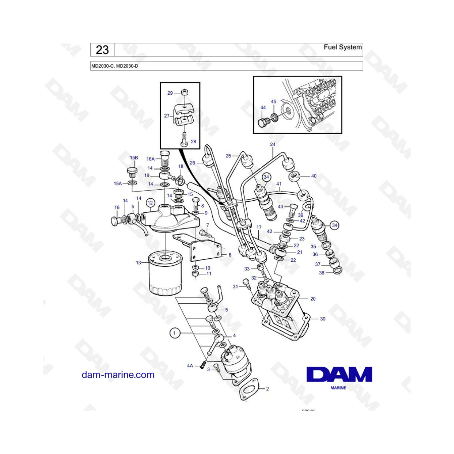 Volvo Penta MD2030-C / MD2030-D - Fuel system