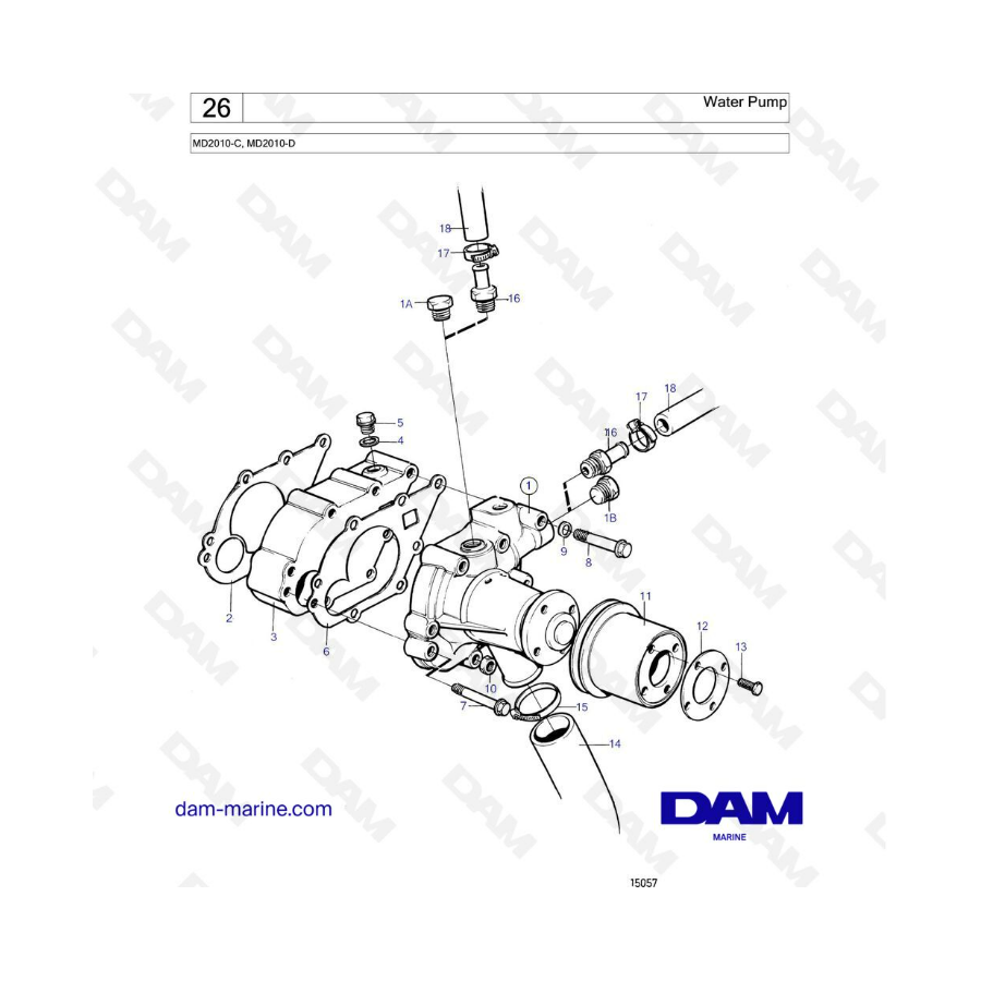 Volvo Penta MD2010-C / MD2010-D - Bomba de agua