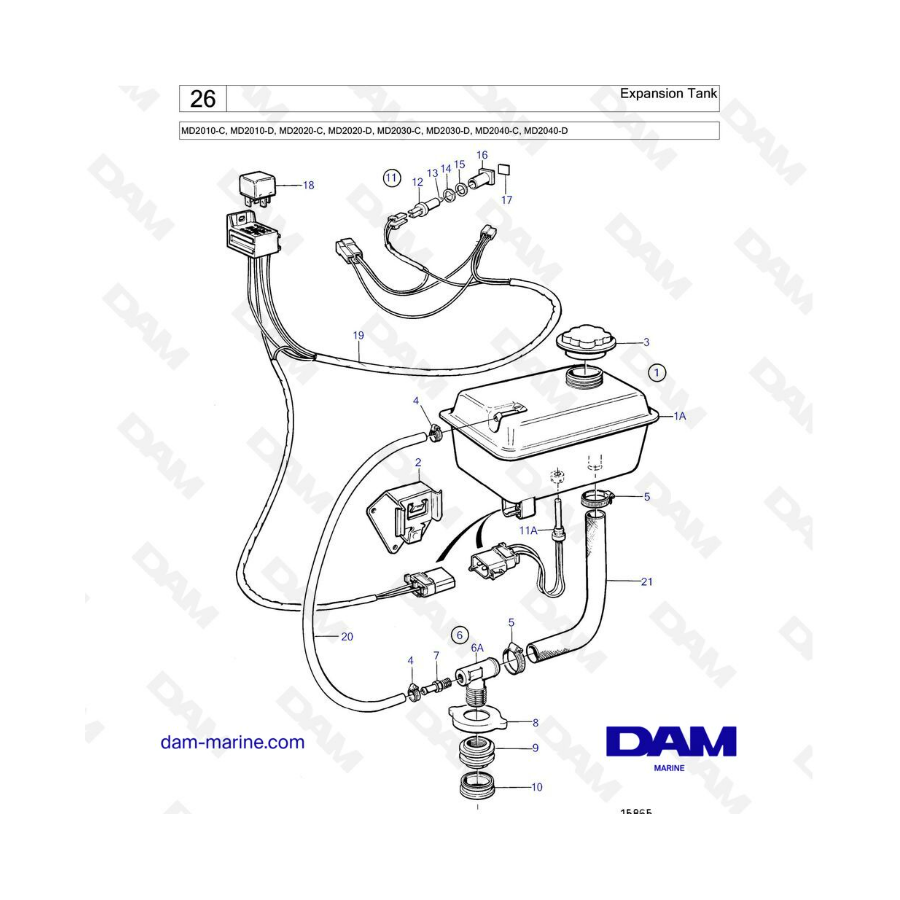 Volvo Penta MD2010-C / MD2010-D / MD2020-C / MD2020-D / MD2030-C / MD2030-D / MD2040-C / MD2040-D - Depósito de expansión