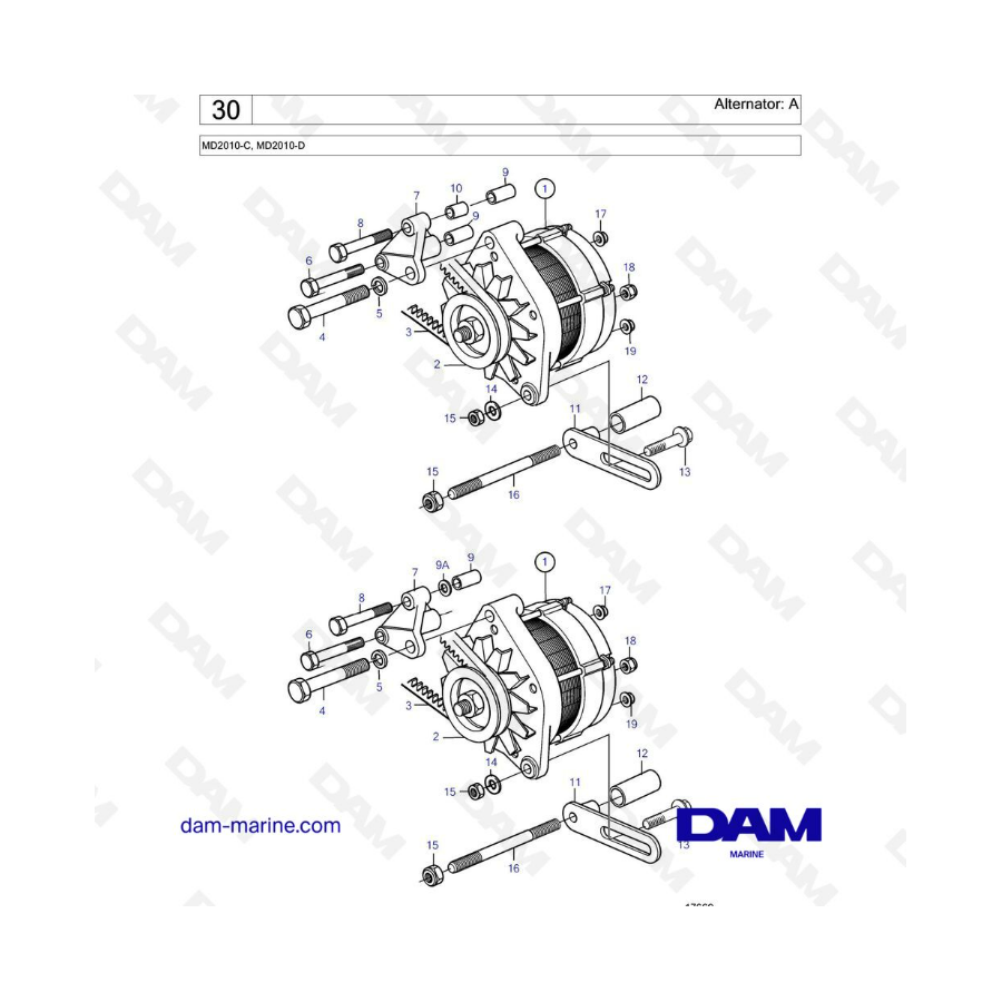 Volvo Penta MD2010-C / MD2010-D - Alternador