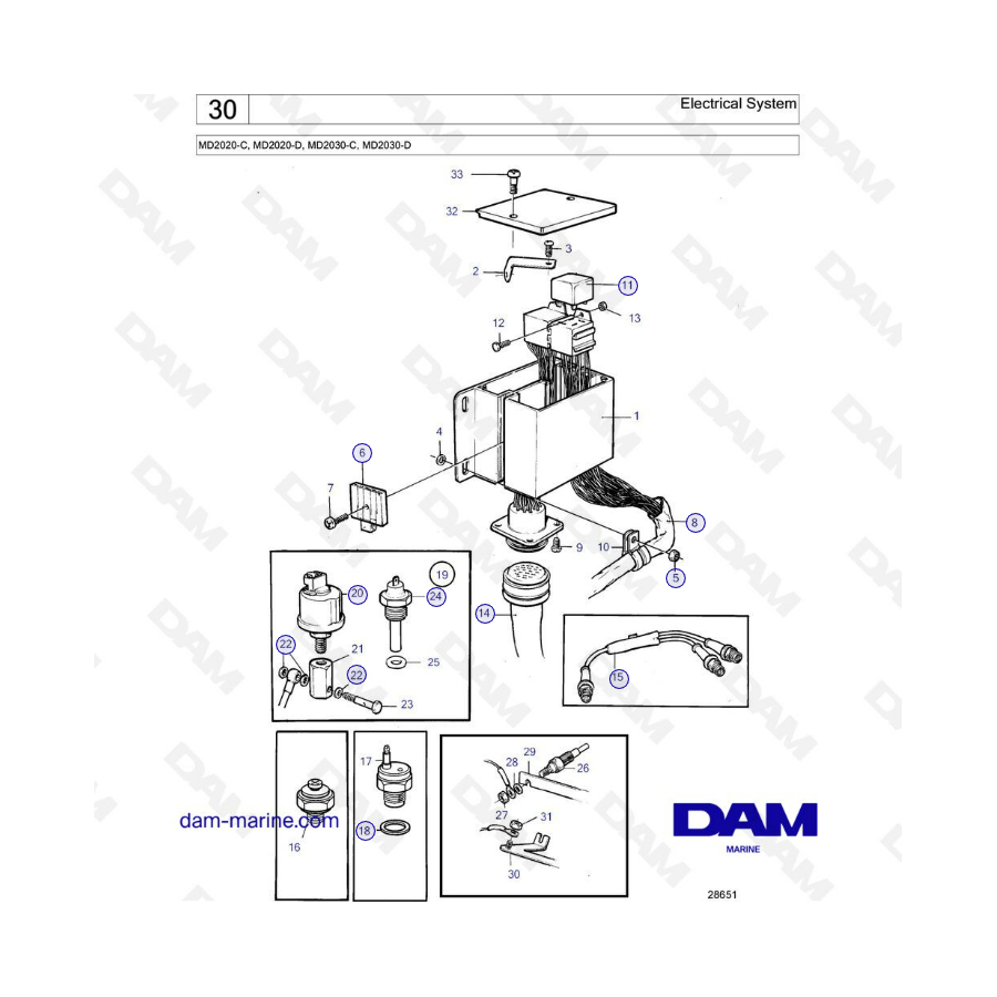 Volvo Penta MD2020-C / MD2020-D / MD2030-C / MD2030-D -Electrical system