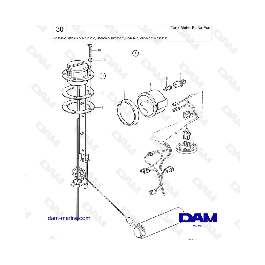 Volvo Penta MD2010-C-D / MD2020-C-D / MD2030-C-D / MD2040-C-D - Kit Medidor Tanque De Combustible