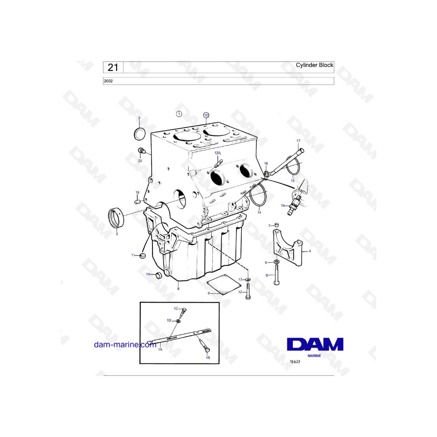 Volvo Penta 2002 - Bloque de cilindros