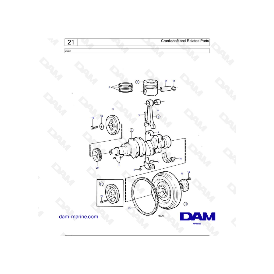 Volvo Penta 2003 - Cigüeñal y partes relacionadas