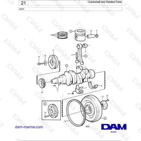 Volvo Penta 2003T - Crankshaft And Related Parts - DAM Marine