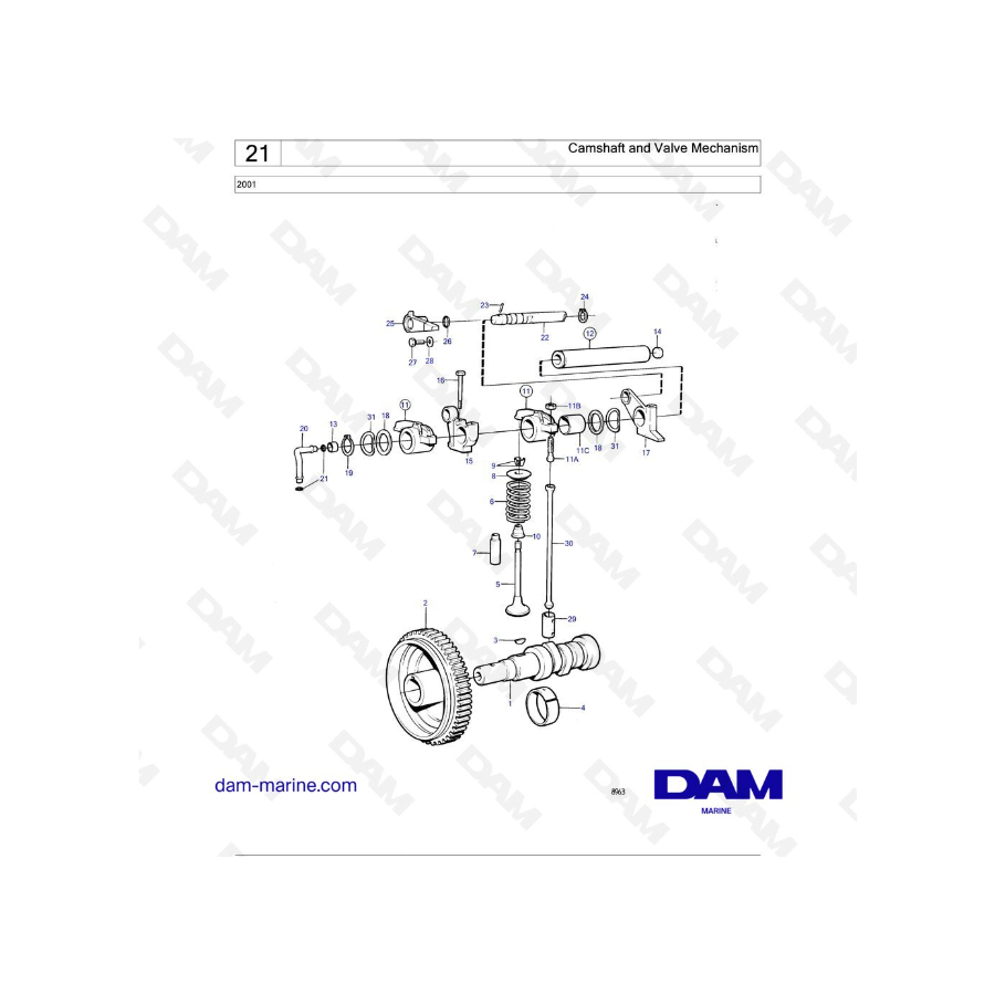 Volvo Penta 2001 - Camshaft and Valve Mechanism