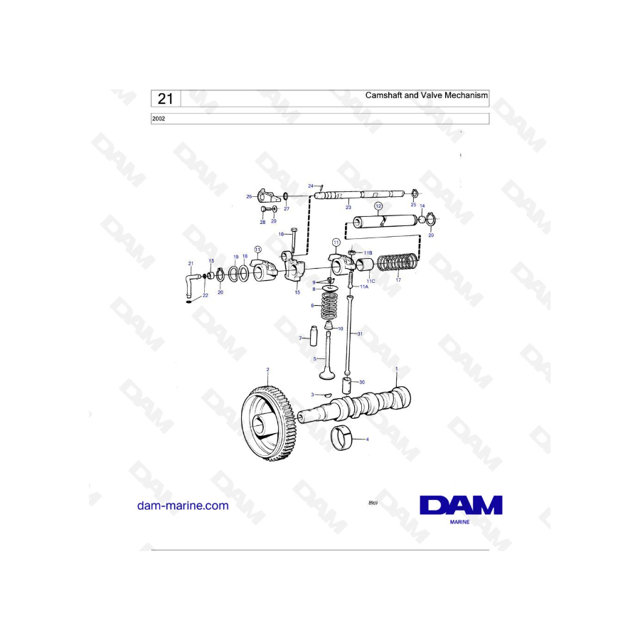 Volvo Penta  2002 - Camshaft and Valve Mechanism