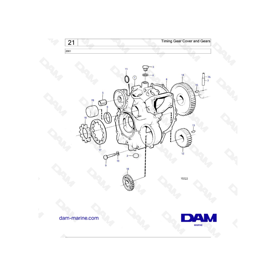 Volvo Penta 2001 - Timing Gear Cover and Gears