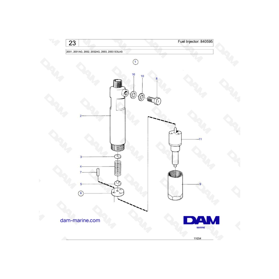 Volvo Penta 2001 / 2002 / 2003 - Fuel Injector: 840595