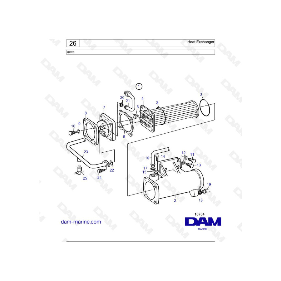 Volvo Penta 2003T - Sea Water Pump with Installation Components: A