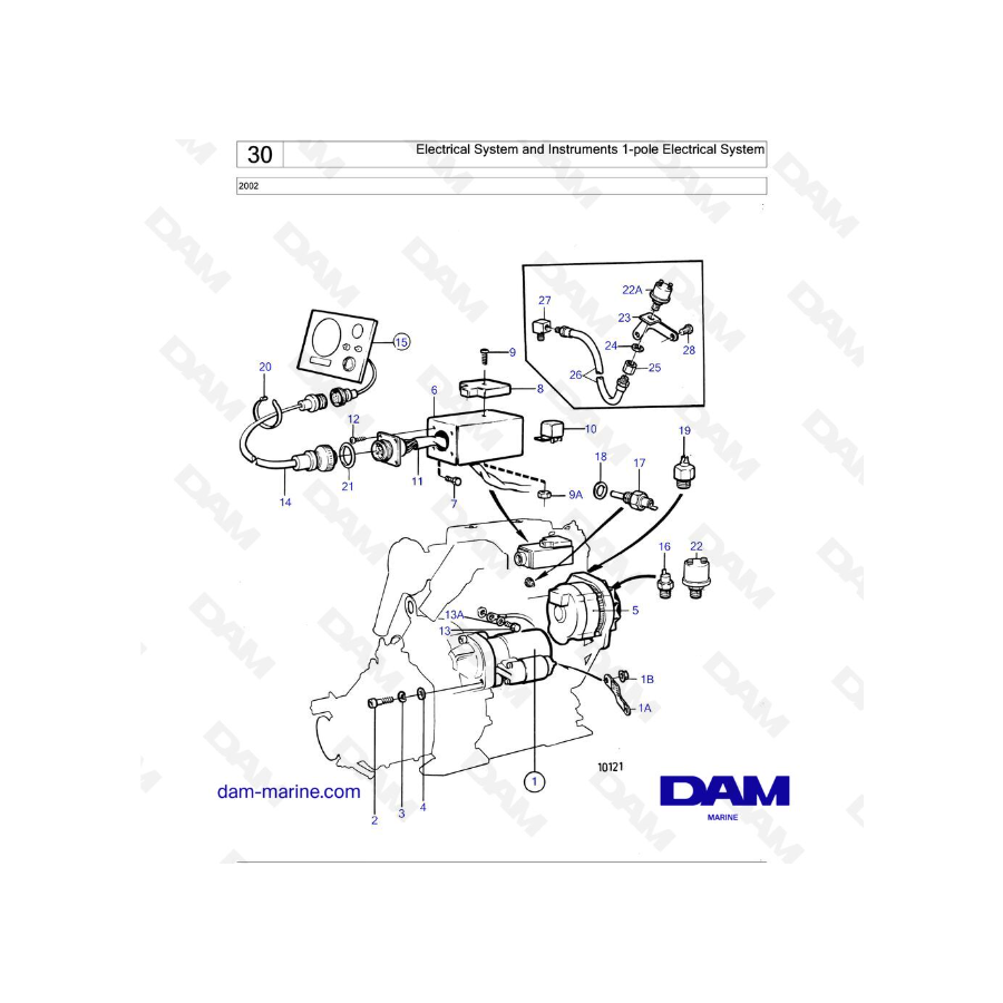 Volvo Penta 2002 - Electrical System and Instruments 1-pole Electrical System