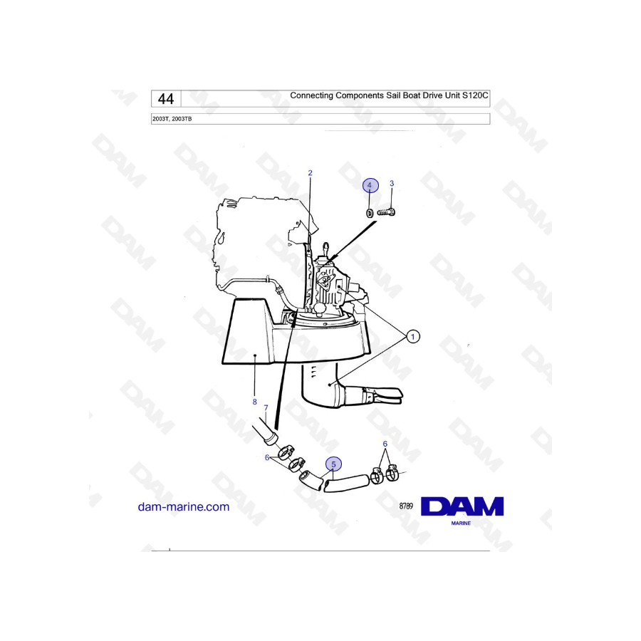 Volvo Penta 2003T - Connecting Components Sail Boat Drive Unit S120C