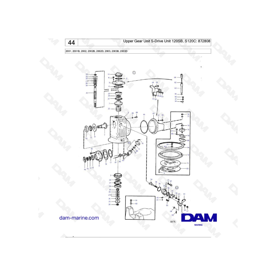 Volvo Penta 2001 / 2002 / 2003 / 2003T - Reverse Gear MS2B-R: A