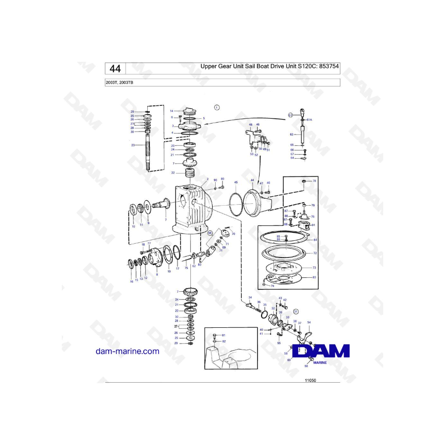 Volvo Penta 2003T - Unidad de transmisión superior para veleros S120C: 853754