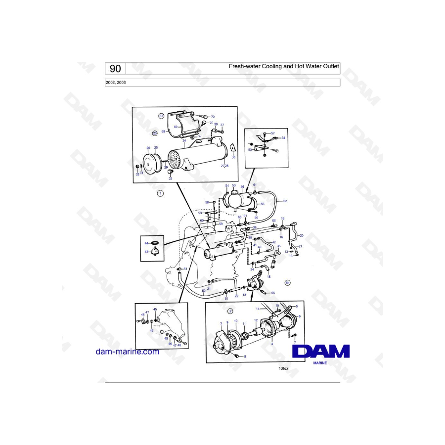 Volvo Penta 2002 / 2003 - Fresh-water Cooling and Hot Water Outlet