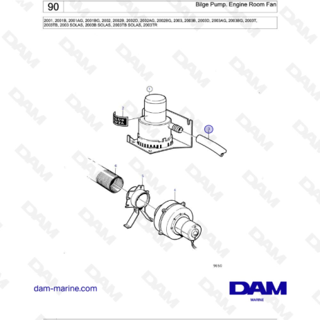 Volvo Penta 2001 / 2002 / 2003 / 2003T - Bilge Pump. Engine Room Fan