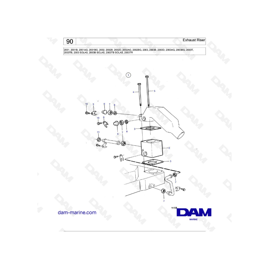 Volvo Penta 2001 / 2002 / 2003 / 2003T - Exhaust Riser