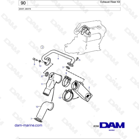 Volvo Penta 2003T - Exhaust Riser Kit 