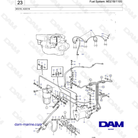 Volvo Penta MD21B / AQD21B - Fuel System - DAM Marine