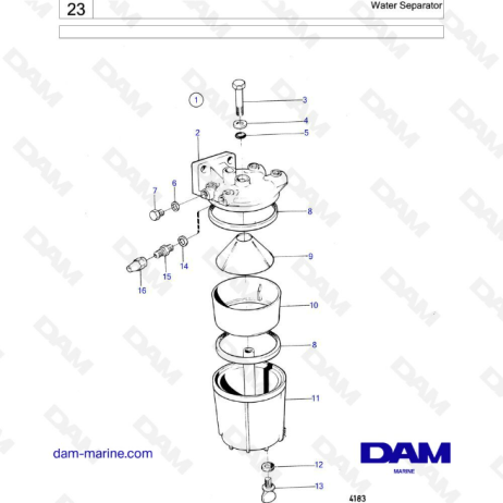 Volvo Penta MD21B / AQD21B - Water Separator - DAM Marine