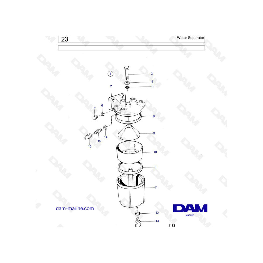 Volvo Penta MD21B / AQD21B - Water Separator - DAM Marine