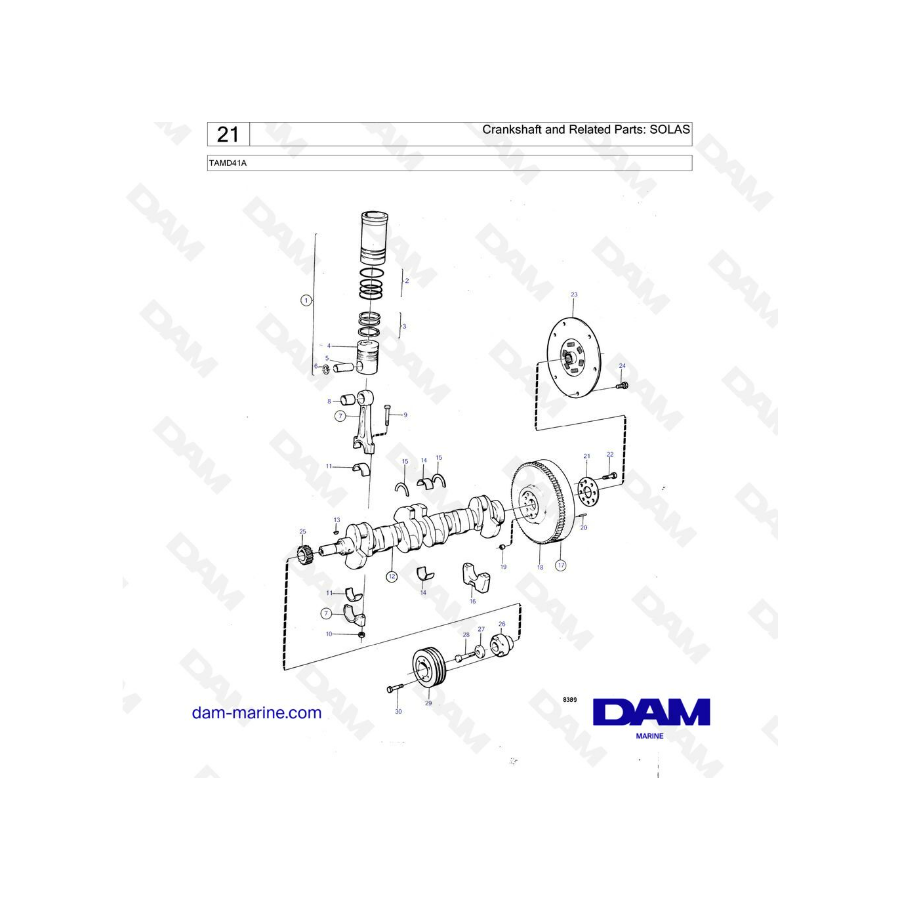 Volvo Penta TAMD41A - Crankshaft & related parts : SOLAS