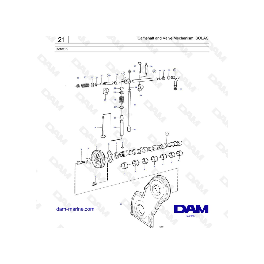 Volvo Penta TAMD41A - Camshaft & valve mechanism