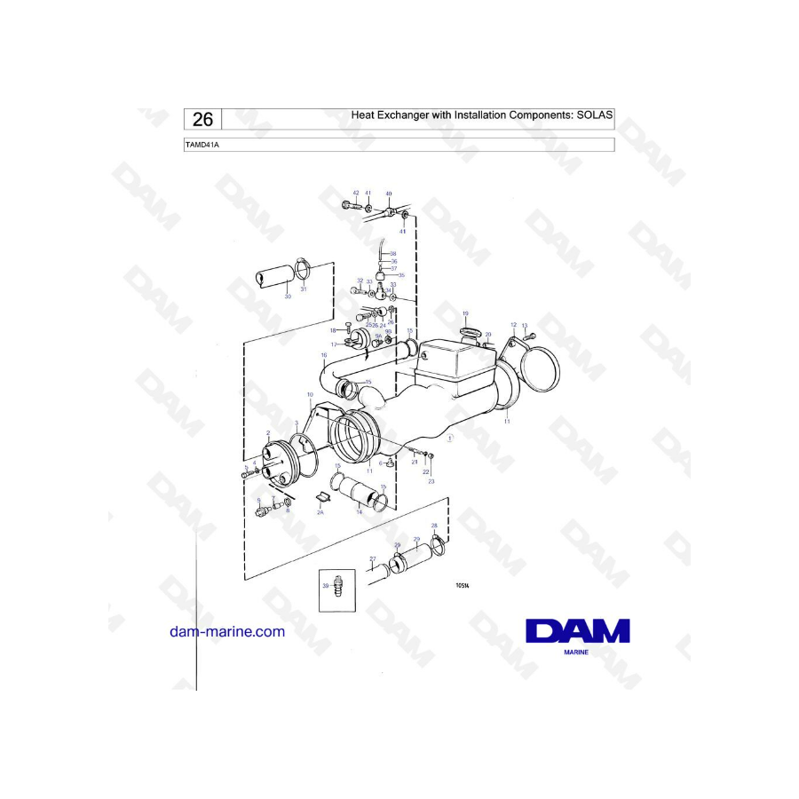 Volvo Penta TAMD41A - Heat exchanger with installation components : SOLAS