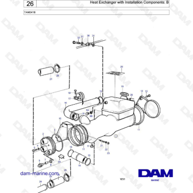 Volvo Penta TAMD41B - Heat Exchanger With Installation Components: B - DAM Marine