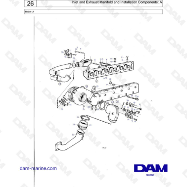 Volvo Penta TMD41A - Inlet And Exhaust Manifold And Installation ...