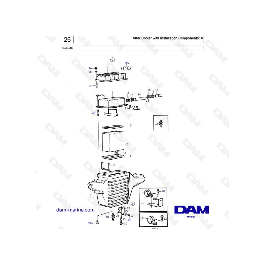 Volvo Penta TAMD41B - After cooler with installation components: A