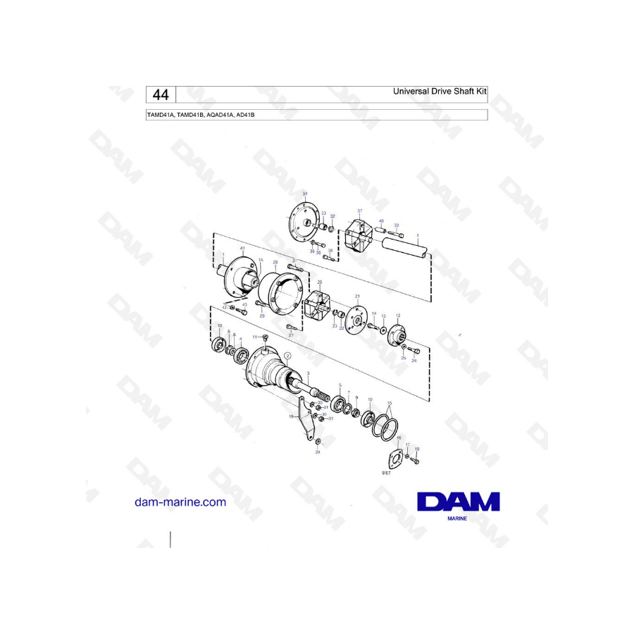 Volvo Penta TAMD41A / TAMD41B / AQAD41A / AD41B - Kit cardan universal