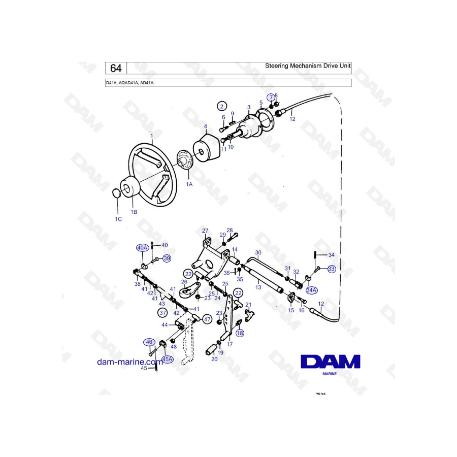 Volvo Penta D41A / AQAD41A / AD41A - Steering mechanism drive unit