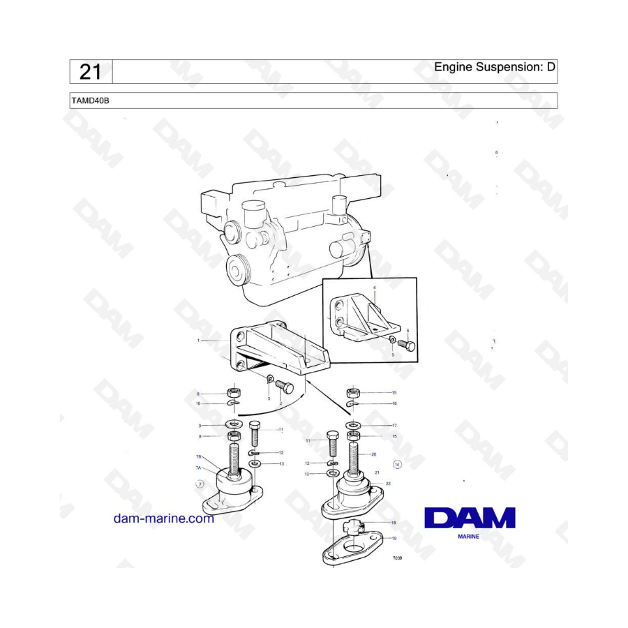 Volvo Penta TAMD40B - Engine suspension: D