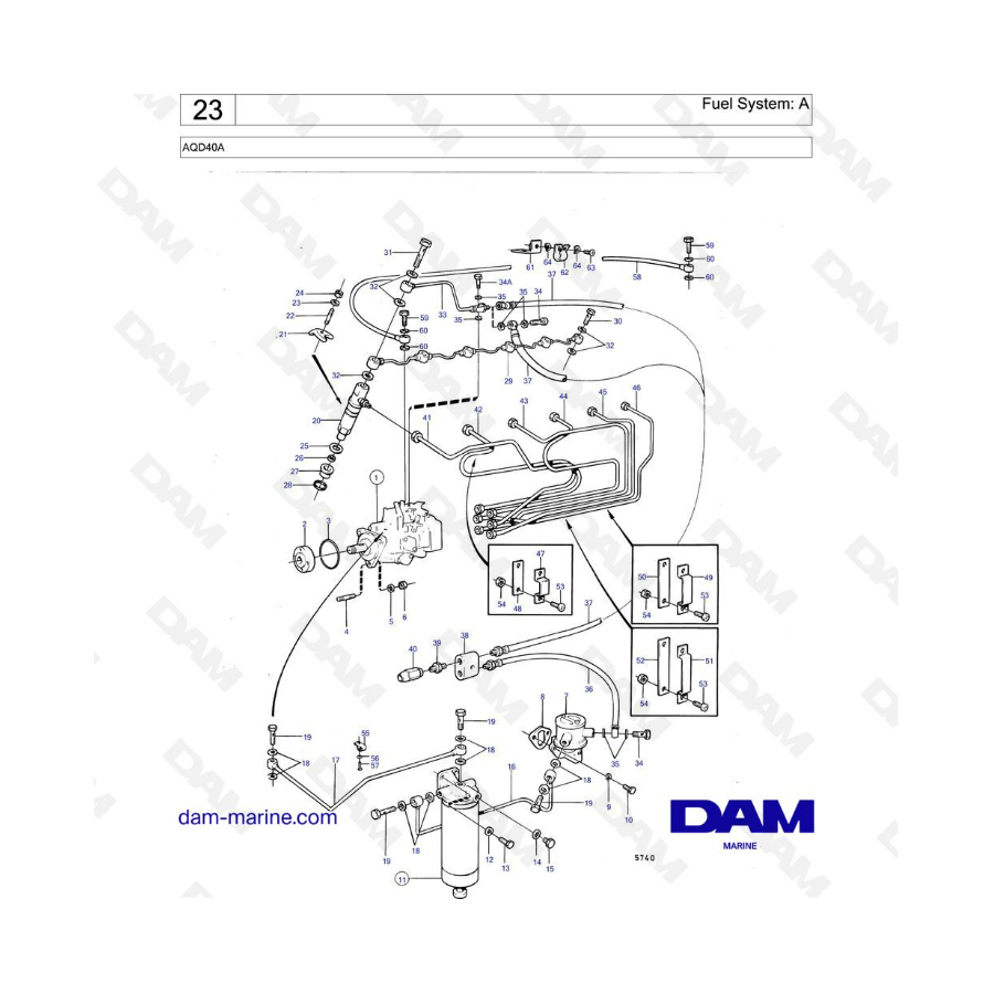 Volvo Penta AQD40A - Fuel system: A 