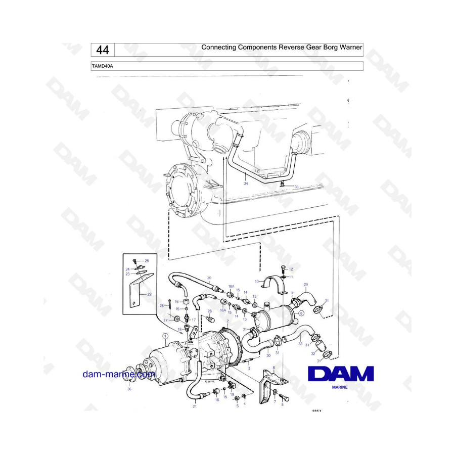 Volvo Penta TAMD40A - Connecting Components, Reverse Gear Borg Warner ...