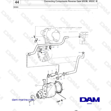 Volvo Penta MD40A - Connecting Components Reverse Gear MS3B, MS3C : B ...