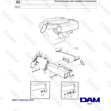 Volvo Penta TMD40A - Heat exchanger with installation components - DAM ...