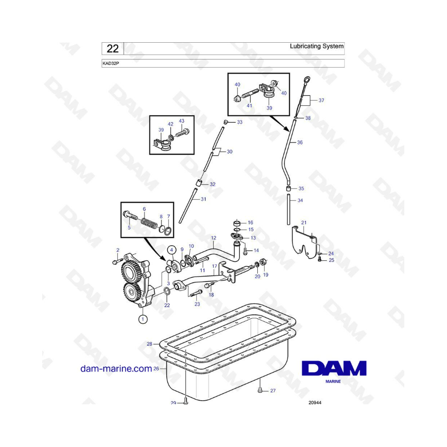 Volvo Penta KAD32P - Lubricating system